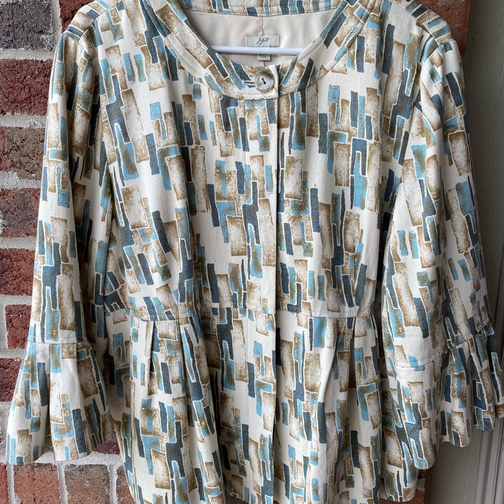 J Jill XL 3/4 length sleeve lined jacket, like new